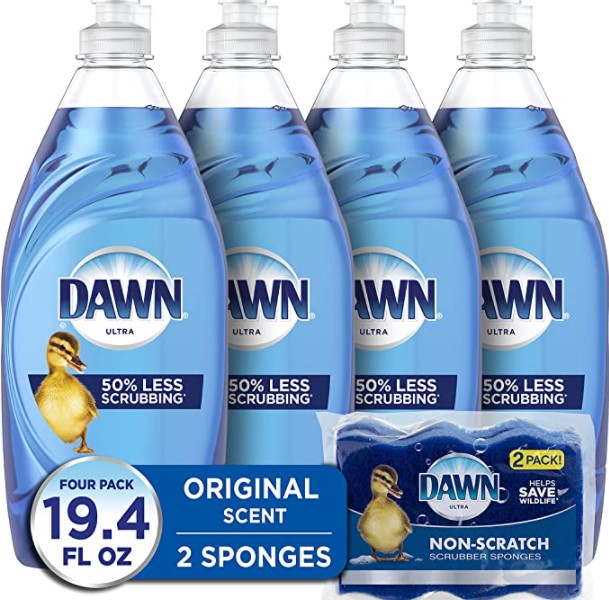 how to clean air conditioning ducts: Dawn Ultra Dishwashing Liquid Dish Soap + Non-Scratch Sponge