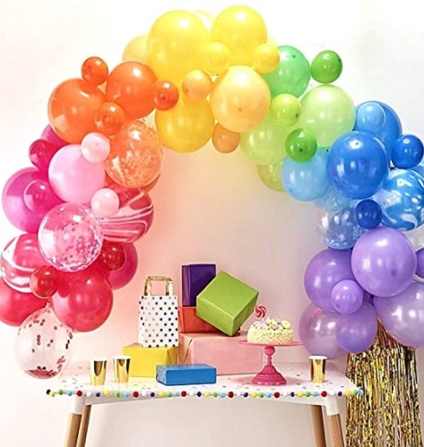 my little pony party decorating ideas: Rainbow Balloon Arch Garland Kit